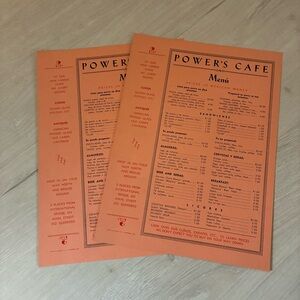 Lot of 2 Vintage Power's Cafe Menus Mexican Restaurant 50s 60s Ephemera Retro